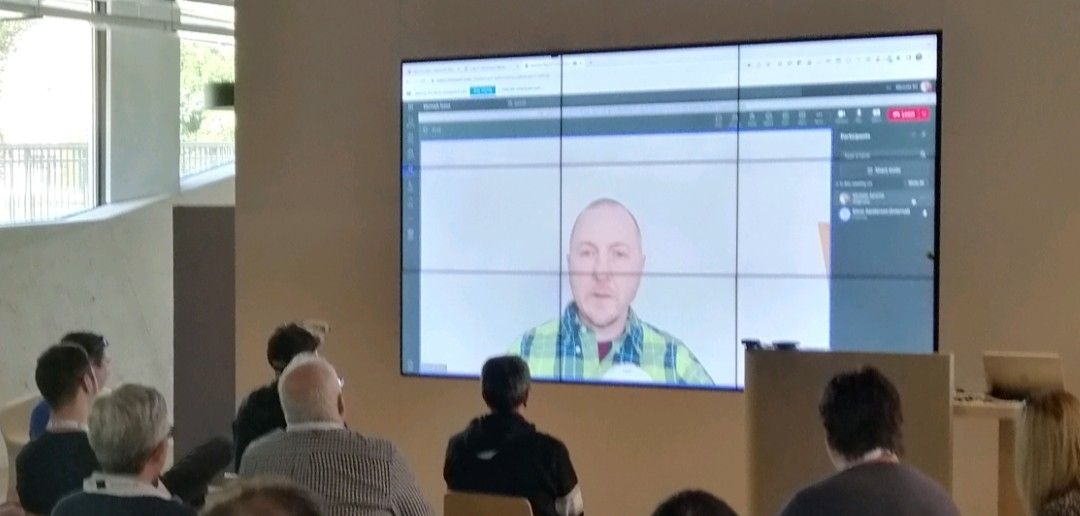 nicola_paro's tweet card. Steve Sanderson on air at #BlazorConf2023. Good talk about the future of #blazor and #blazorunited, and the integration in #maui #dotnet #csharp #future