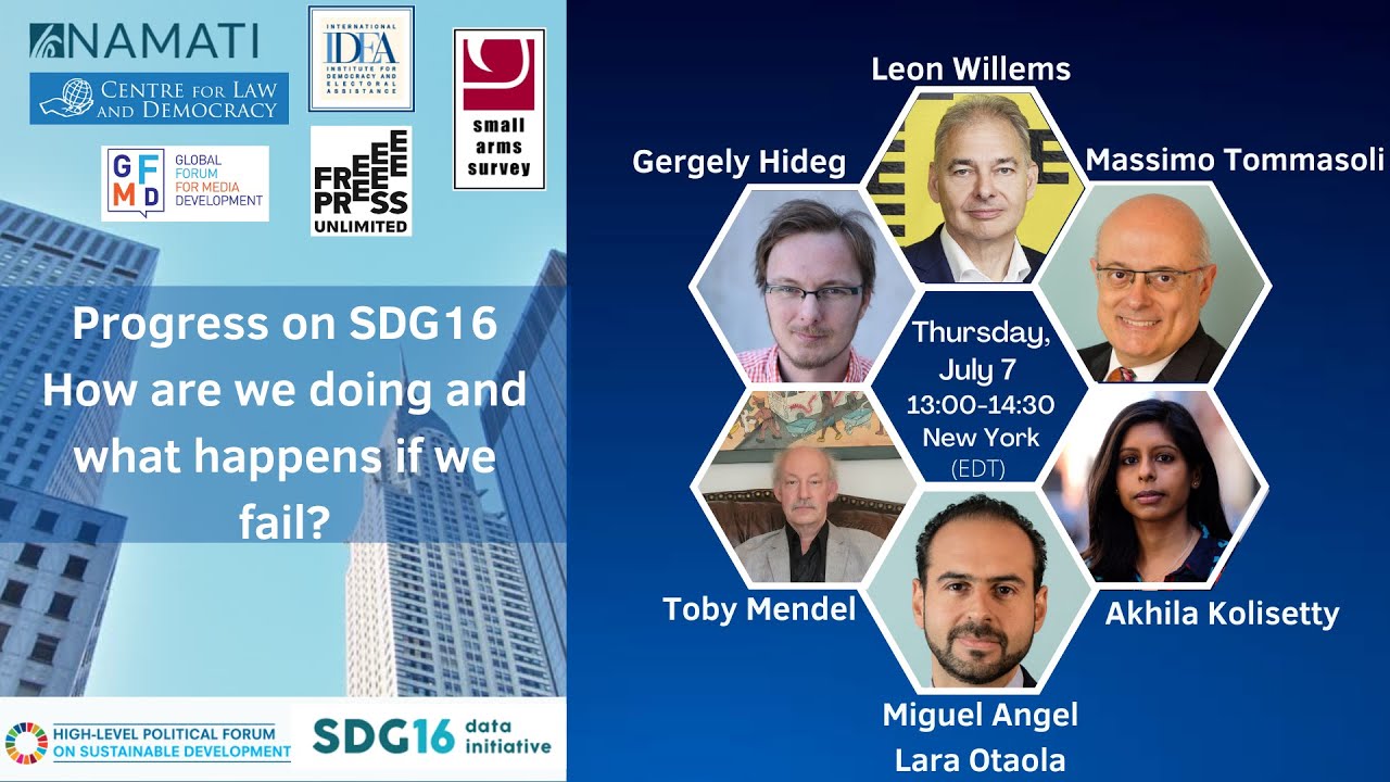 IIDEA_UN's tweet card. Progress on SDG16: How are we doing and what happens if we fail?