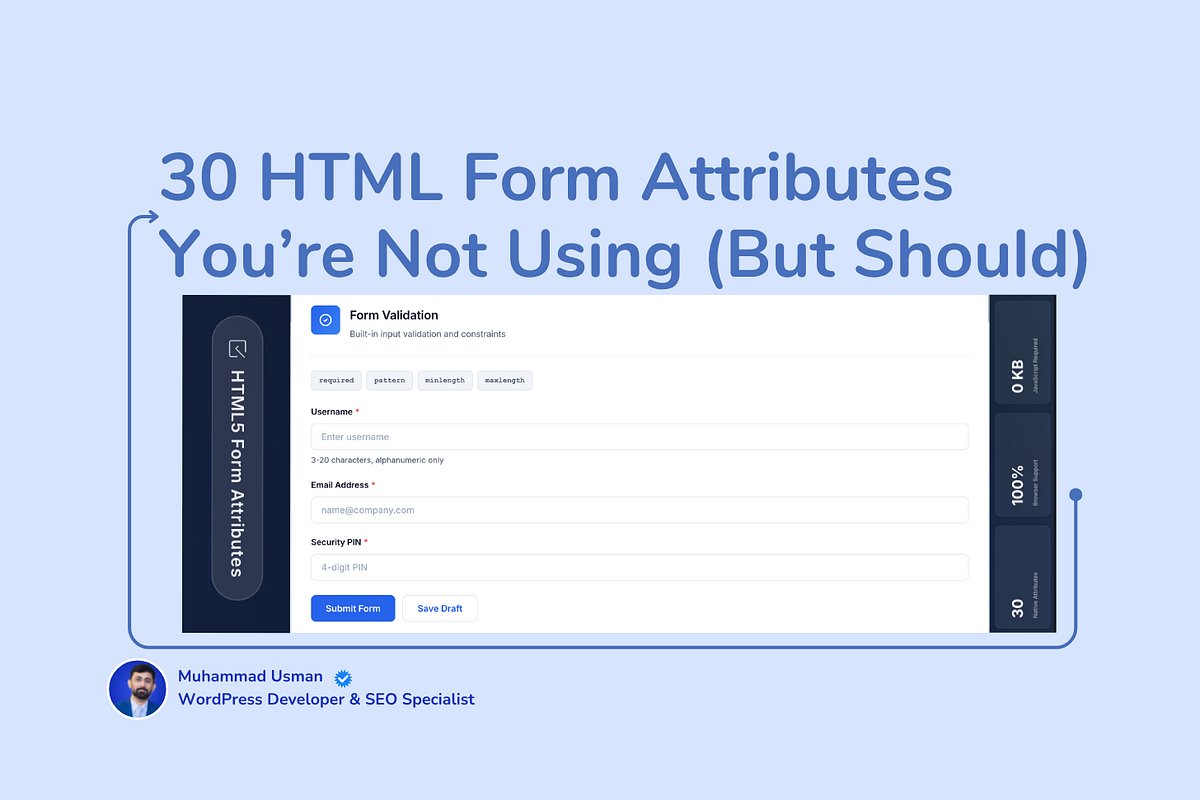 HTMLTrendsss's tweet card. HTML forms have been around forever, but honestly, most developers are still writing the same basic forms they learned years ago. Meanwhile, HTML has been quietly adding powerful attributes that ca...