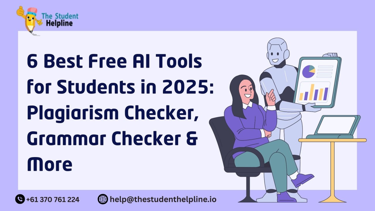 HelpAssessment's tweet card. Top 6 free AI Academic tools for students in 2025—plagiarism checker, grammar checker, thesis generator, essay typer & more. Try them all for free today!