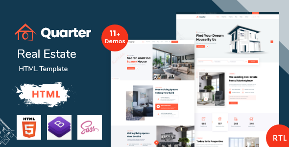 Stylelib_Themes's tweet card. LTR Demo – RTL Demo – Documentation – Quarter – Real Estate HTML Template + RTL Quarter is one of The Best Real Estate Responsive HTML5 Templates built with the Bootstrap 5 framework. Each and ever...