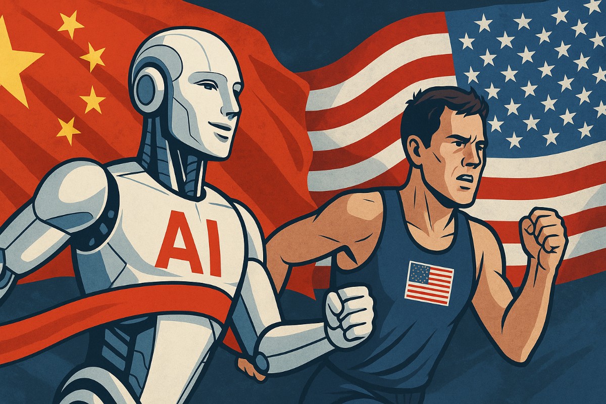 SUMAZERO1's tweet card. China supera a Estados Unidos en modelos de IA abierta y redefine la competencia global con innovación rápida y estratégica.