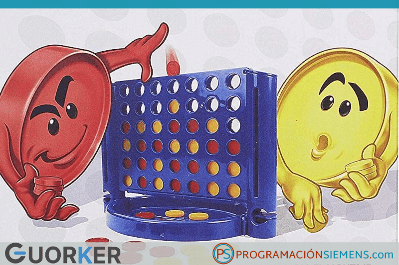 programacionS7's tweet card. Solución al reto de crear el juego de conecta 4 en el que juegues contra el PLC de Siemens. Todo está programado en SCL.
