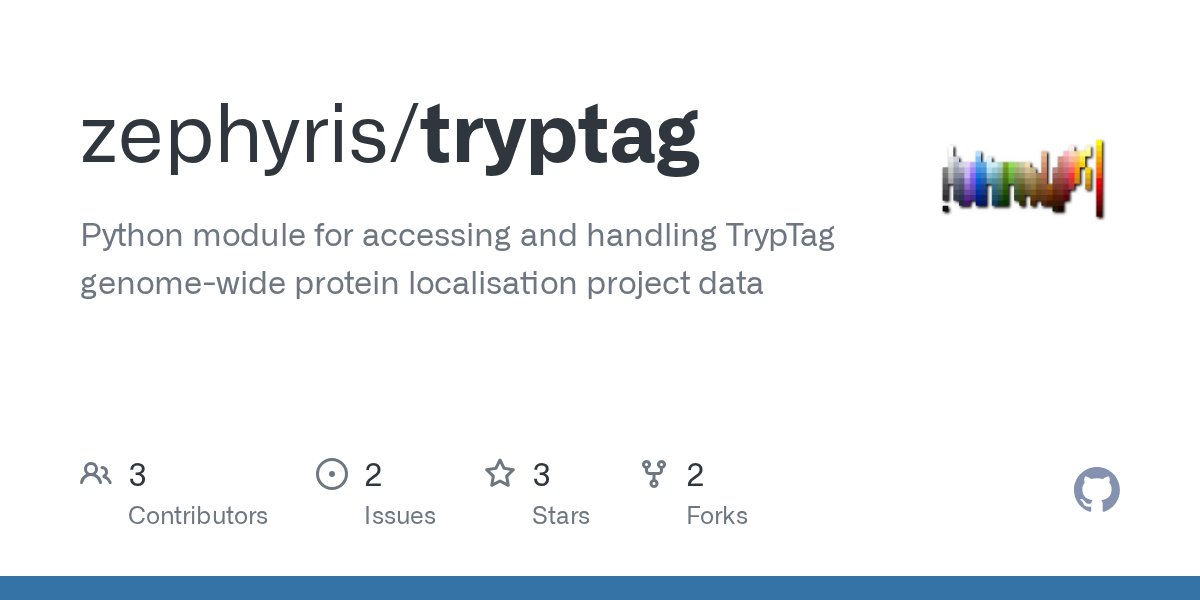 Zephyris's tweet card. Python module for accessing and handling TrypTag genome-wide protein localisation project data - zephyris/tryptag