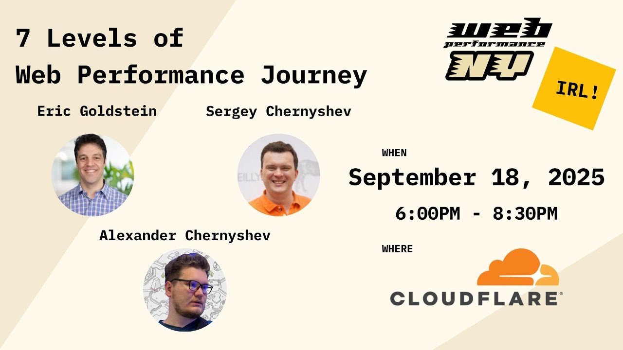 nywebperf's tweet card. 7 Levels of a Web Performance Journey