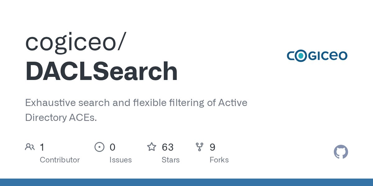 ipurple's tweet card. Exhaustive search and flexible filtering of Active Directory ACEs. - cogiceo/DACLSearch