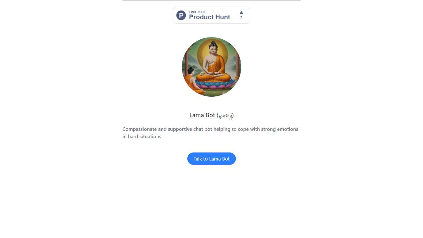 T0ha666's tweet card. Engage with Lama Bot, an AI chatbot offering compassionate support to help you navigate challenging emotions and situations. Available 24/7 for your well-being.