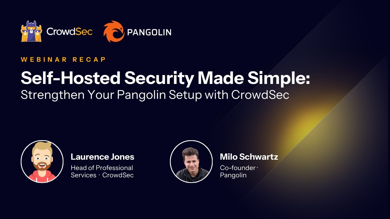 Crowd_Security's tweet card. Self Hosted Security Made Simple: Strengthen Your Pangolin Setup with...