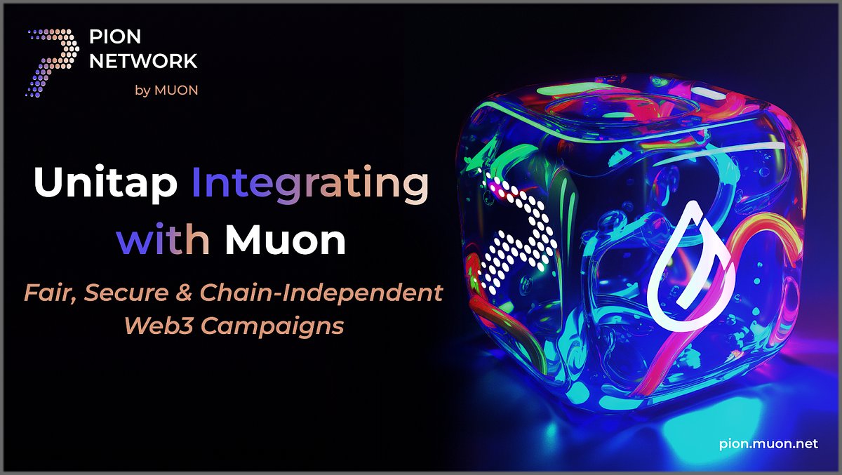 muon_net's tweet card. Unitap is the latest partner leveraging the Muon tech stack to power their fair, secure & chain-independent Web3 Campaigns.
