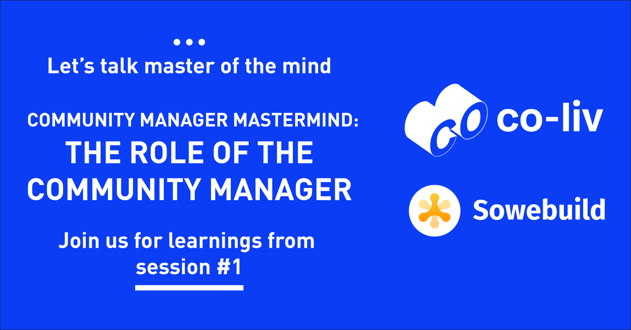 Sowebuild's tweet card. Introducing the first Co-Liv Community Manager Mastermind powered by Sowebuild This year for the first time ever a large group of 35 coliving professionals from all over the globe came together in...