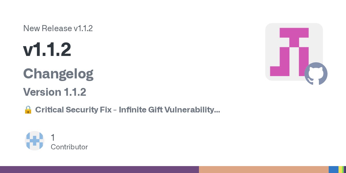 amadeusprotocol's tweet card. Changelog Version 1.1.2 🔒 Critical Security Fix - Infinite Gift Vulnerability Fixed duplicate gifted solution exploit Problem: Malicious peers could repeatedly send the same gifted solution, causi...