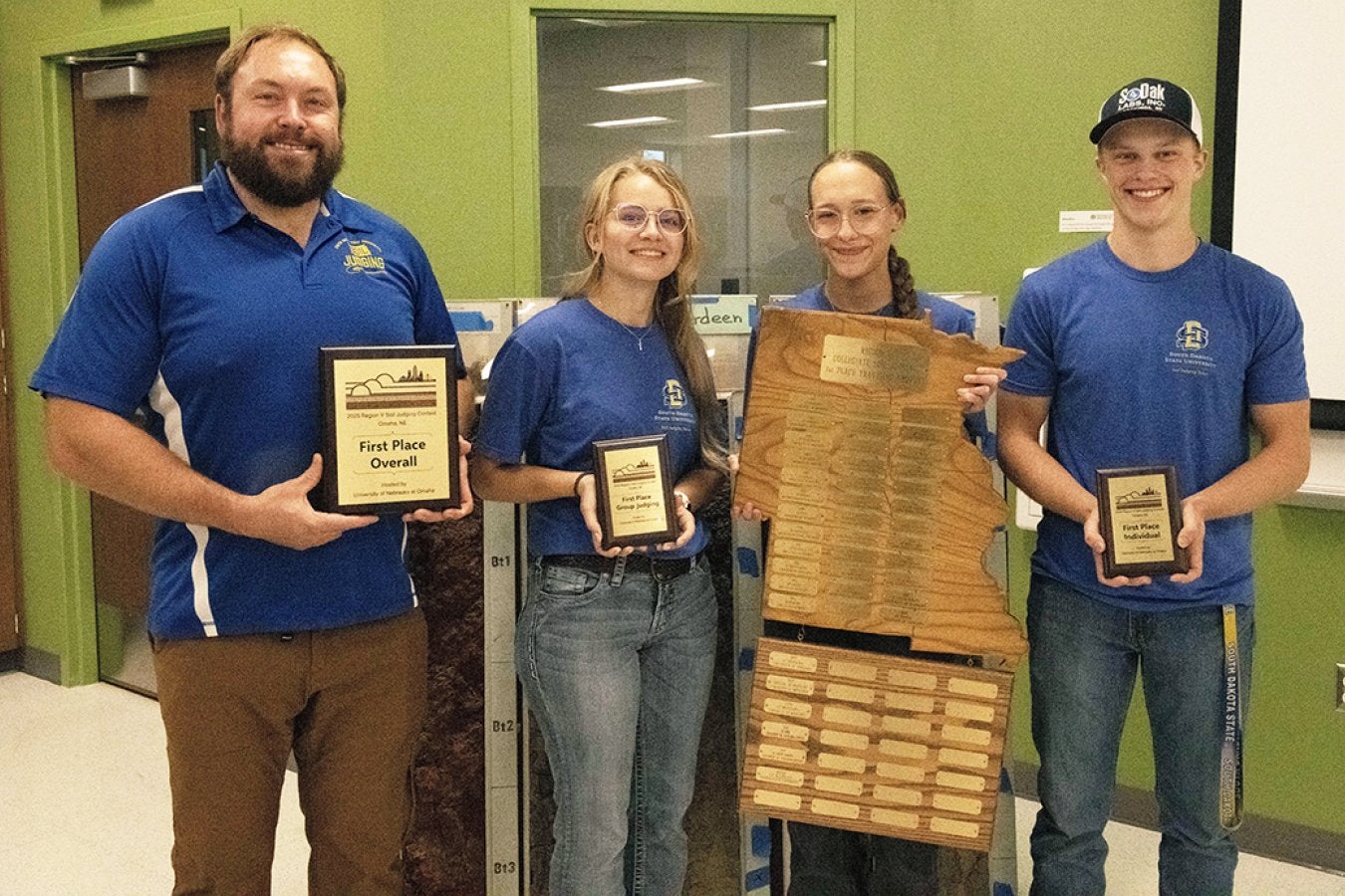 SDStateCAFES's tweet card. The South Dakota State University Soil Judging Team made an impressive showing at the recent National Collegiate Soil Judging Region 5 competition, garnering first-place awards in both the team and...