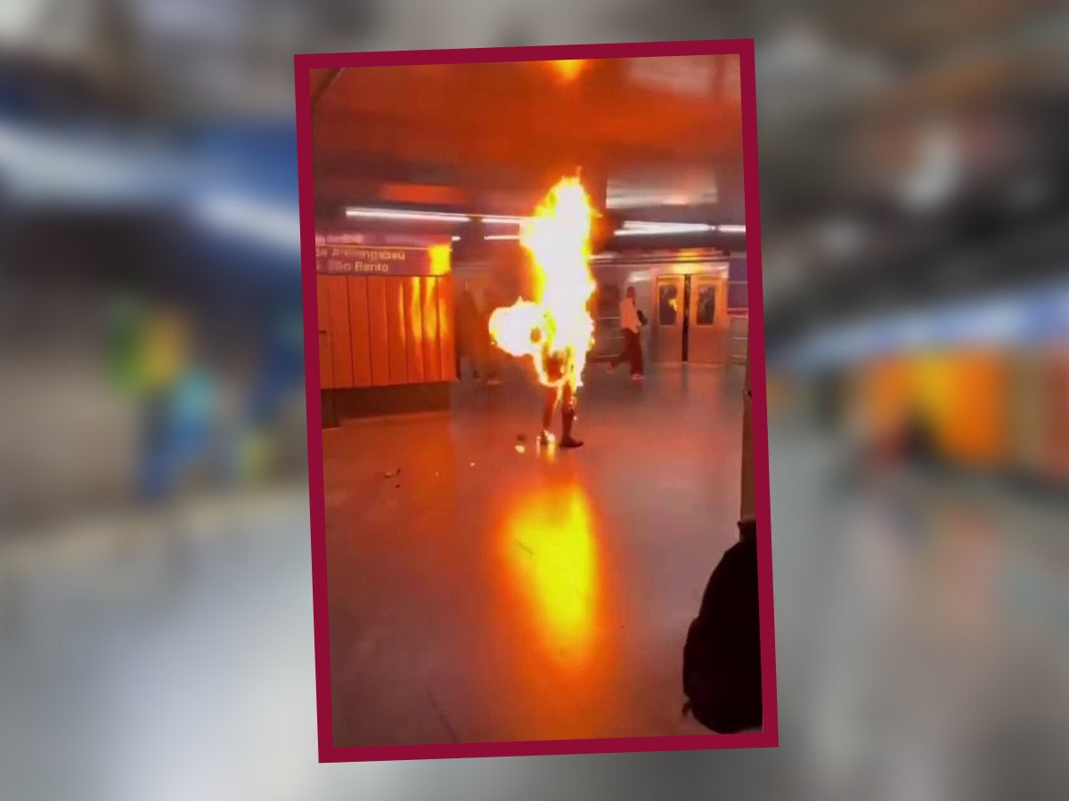 DonR0me0's tweet card. La víctima fue estabilizada en la plataforma y trasladada al Hospital de São Paulo; estaba en situación de calle.