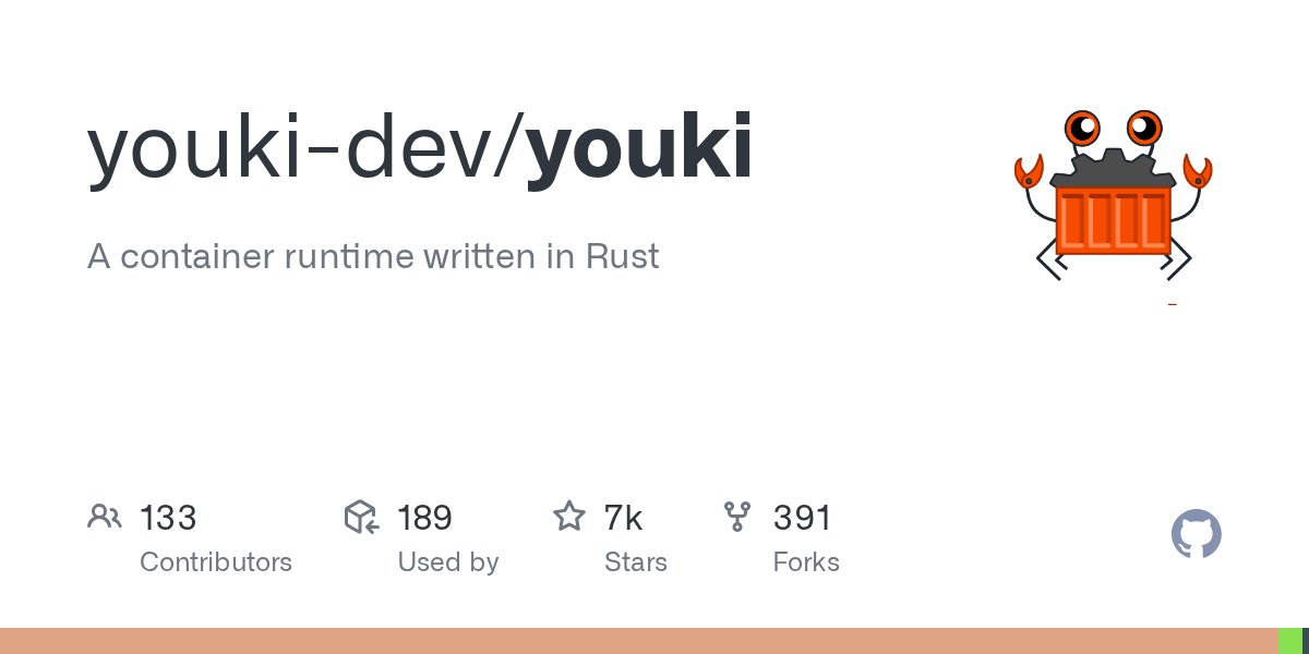 utam0k's tweet card. A container runtime written in Rust. Contribute to youki-dev/youki development by creating an account on GitHub.