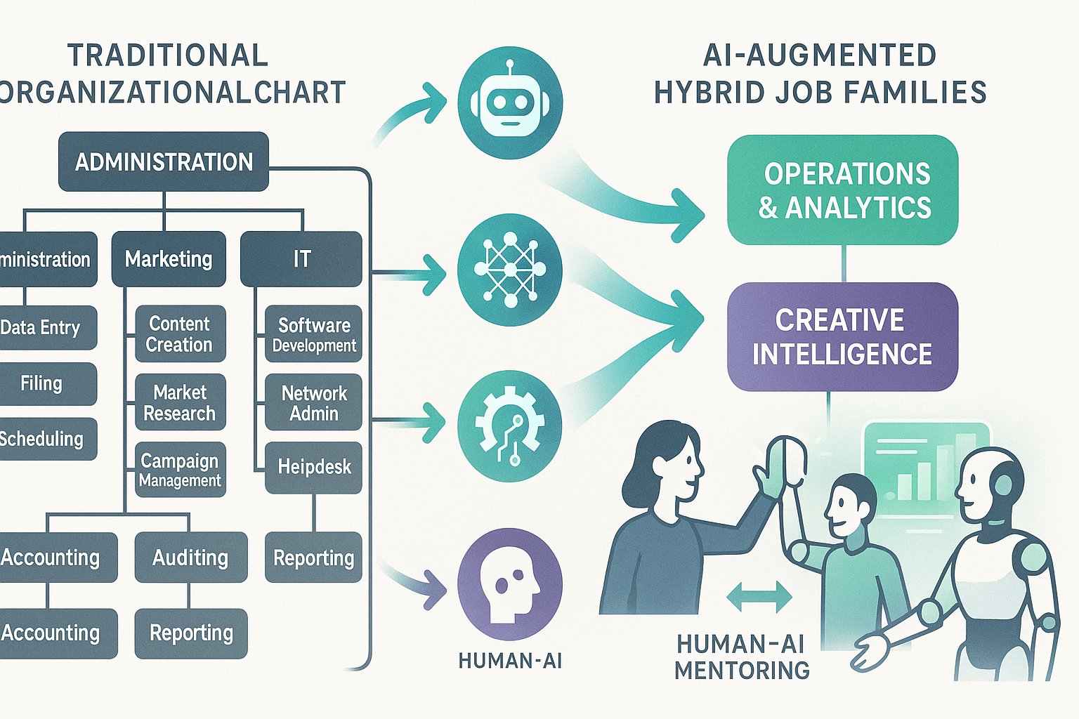simplymerithr's tweet card. 70% of jobs transform by 2030. HR Directors: Update your job architecture now for AI consolidation, hybrid families & bidirectional collaboration. Practical guide inside.