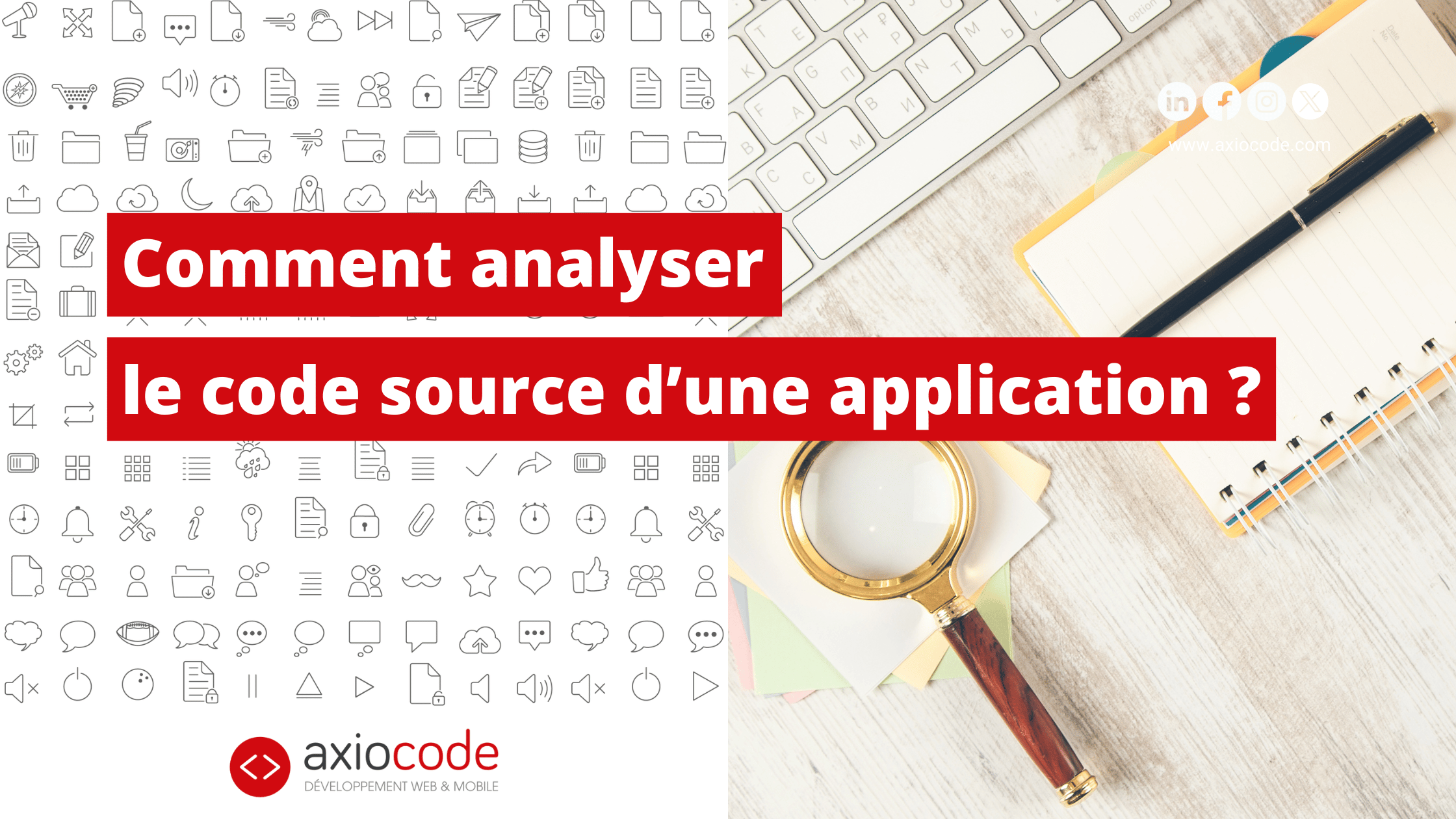 AxioCode's tweet card. Analyser le code source permet de trouver d'éventuels bugs ou codes smells. C'est une étape indispensable de l'audit applicatif !