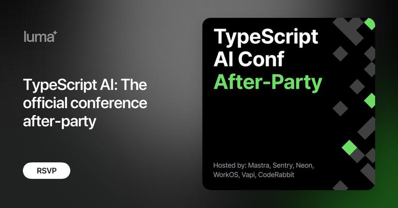 mastra's tweet card. Join us for the official TypeScript AI Conference After-Party at Southern Pacific Brewing. Entrance is at 5:30 PM, after the conference happy hour concludes.…