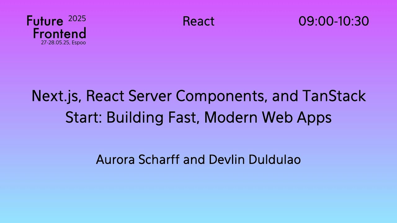 DevlinDuldulao's tweet card. FF25 - Next.js, React Server Components, and TanStack Start: Building...