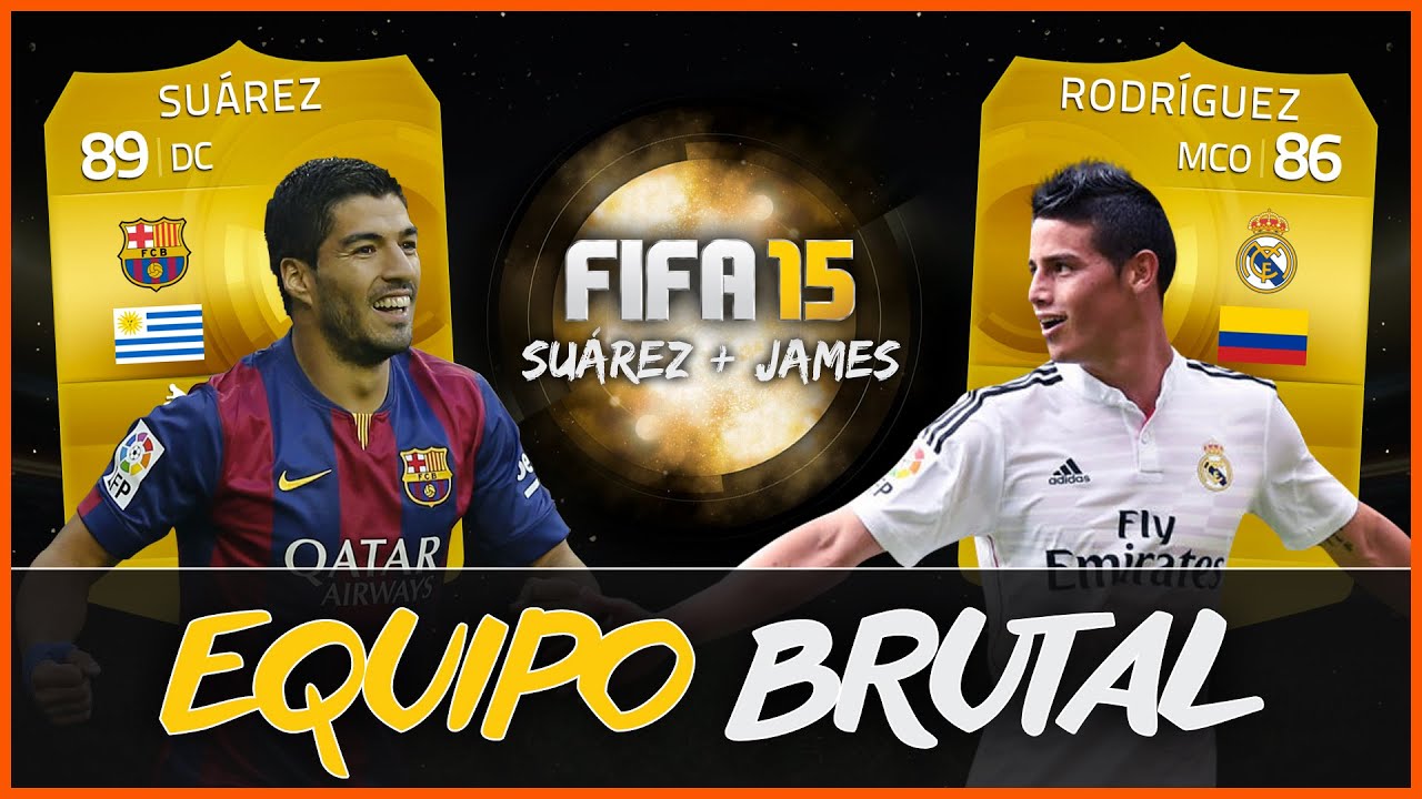 ComunityESP's tweet card. FIFA 15 | LUIS SUÁREZ + JAMES RODRÍGUEZ! - EQUIPO BRUTAL