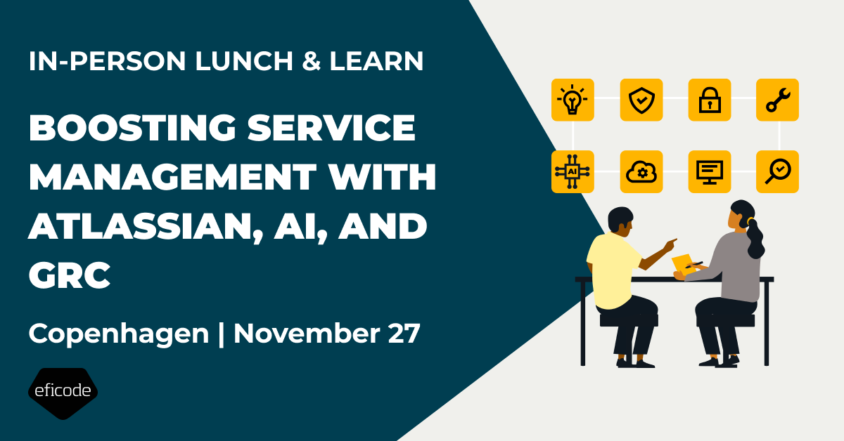 Eficode's tweet card. Join us for lunch in Copenhagen as we cover the hottest topics in the Service Management space.