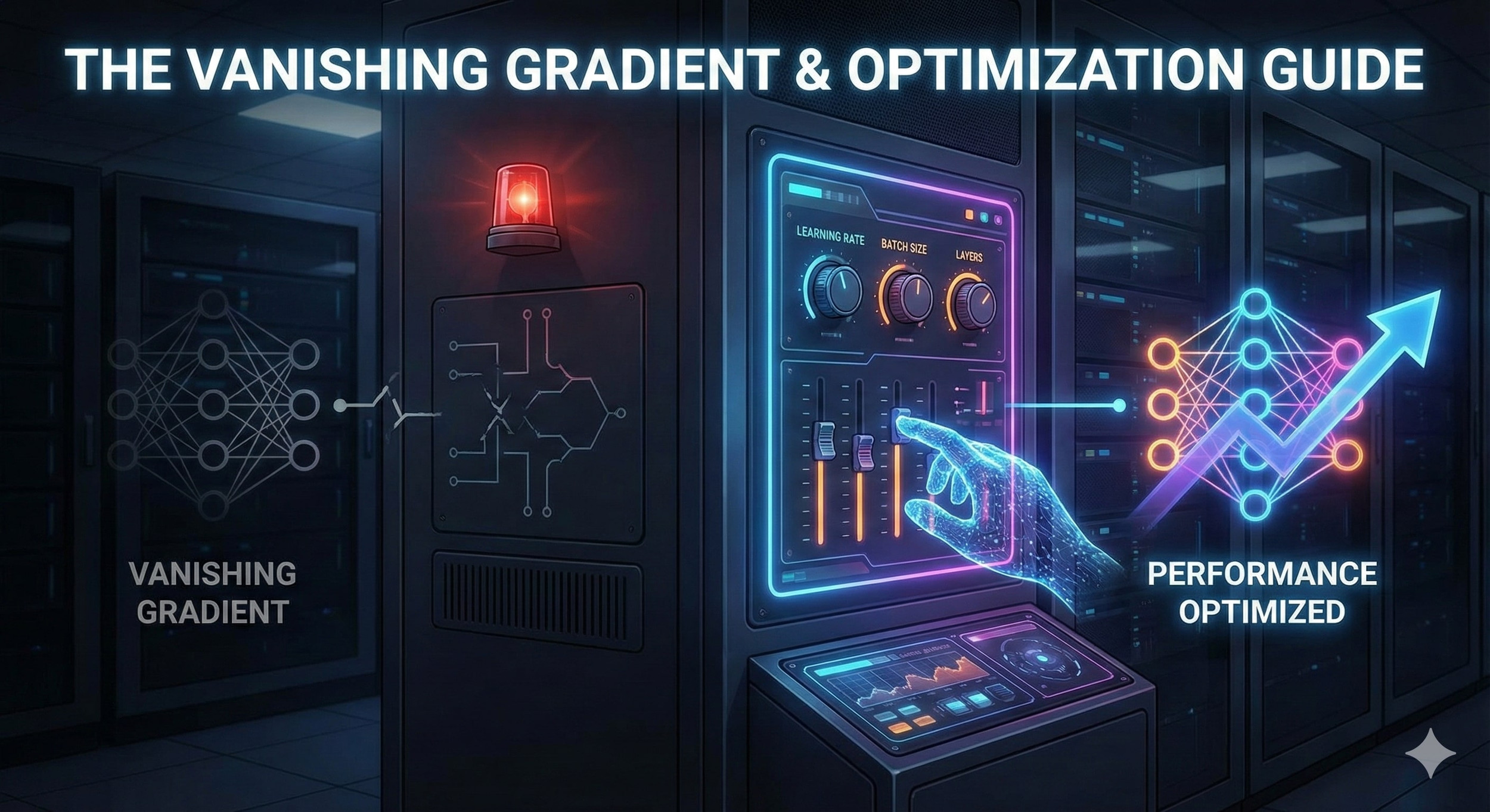 Aryanupadhyay23's tweet card. This blog explains the Vanishing Gradient Problem in deep neural networks—why gradients shrink, how it stops learning, and proven fixes like ReLU, BatchNorm, and Residual Networks. It also covers...