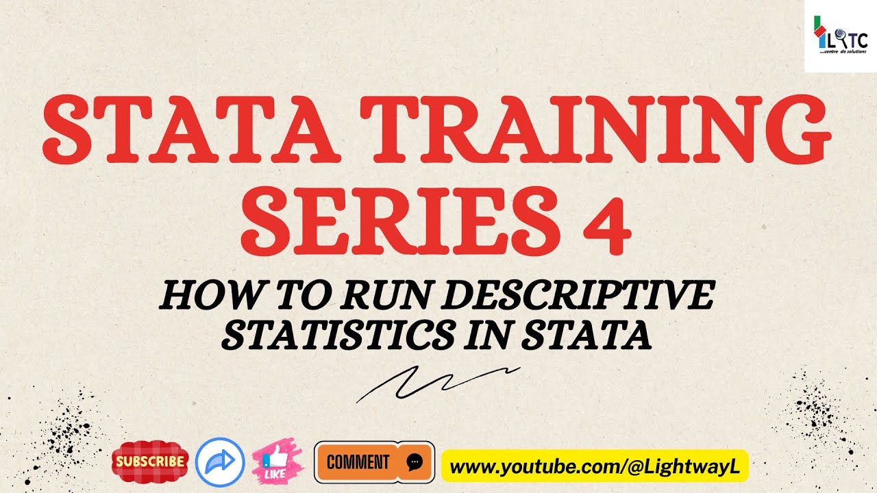 LightwayL's tweet card. How to Run Descriptive Statistics in Stata | Quick Tutorial for...