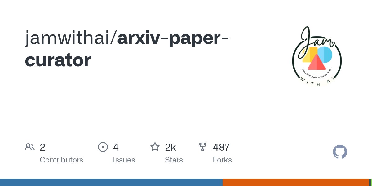 pythontrending's tweet card. Contribute to jamwithai/arxiv-paper-curator development by creating an account on GitHub.