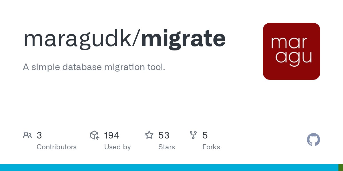 TrendingGolang's tweet card. A simple database migration tool. Contribute to maragudk/migrate development by creating an account on GitHub.