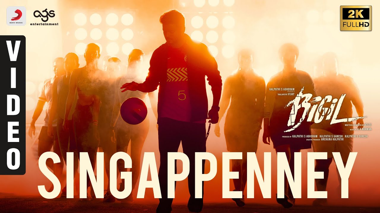 actorvijay's tweet card. Bigil - Singappenney Music Video (Tamil) | Thalapathy Vijay, Nayant...