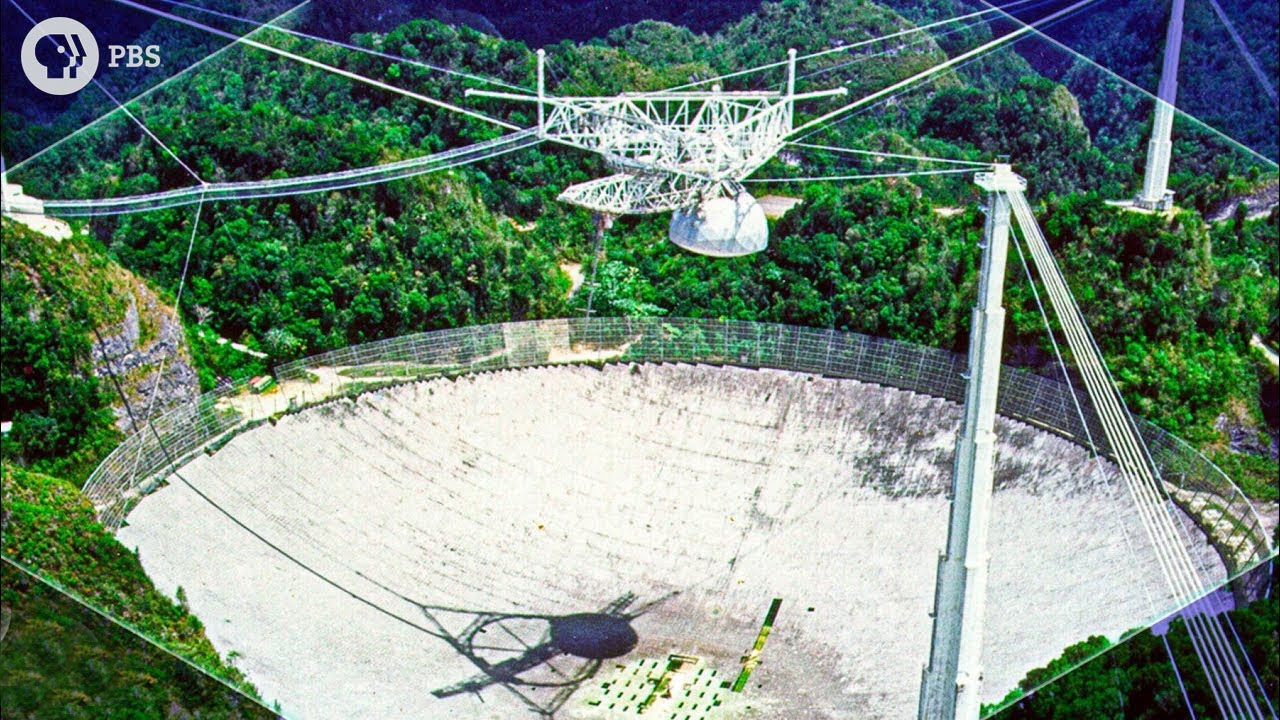 PBSSpaceTime's tweet card. Exploring Arecibo in VR 180