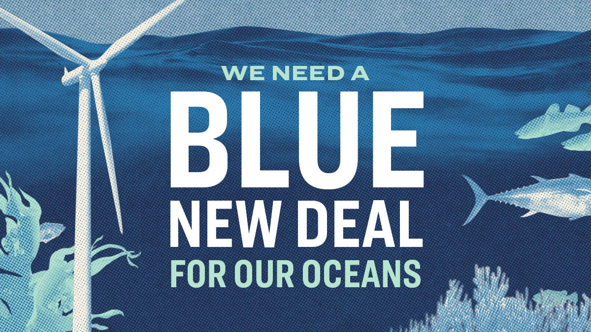 sunrisemvmt's tweet card. Our oceans present an unprecedented opportunity to be a key part of our fight against climate change. We need a Blue New Deal - alongside a Green New Deal - to rebuild our blue economy, protect and...