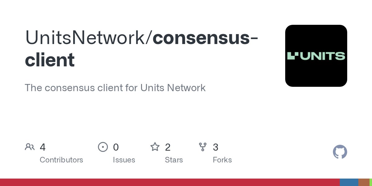 sasha35625's tweet card. The consensus client for Units Network. Contribute to UnitsNetwork/consensus-client development by creating an account on GitHub.
