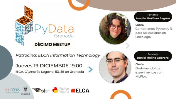 PyDataGRX's tweet card. **🕒 AGENDA** **7:00pm** \- Apertura de puertas y networking **7:05pm** \- Breve presentación de PyData Granada y bienvenida de nuestro patrocinador ELCA **7:15pm** **\-