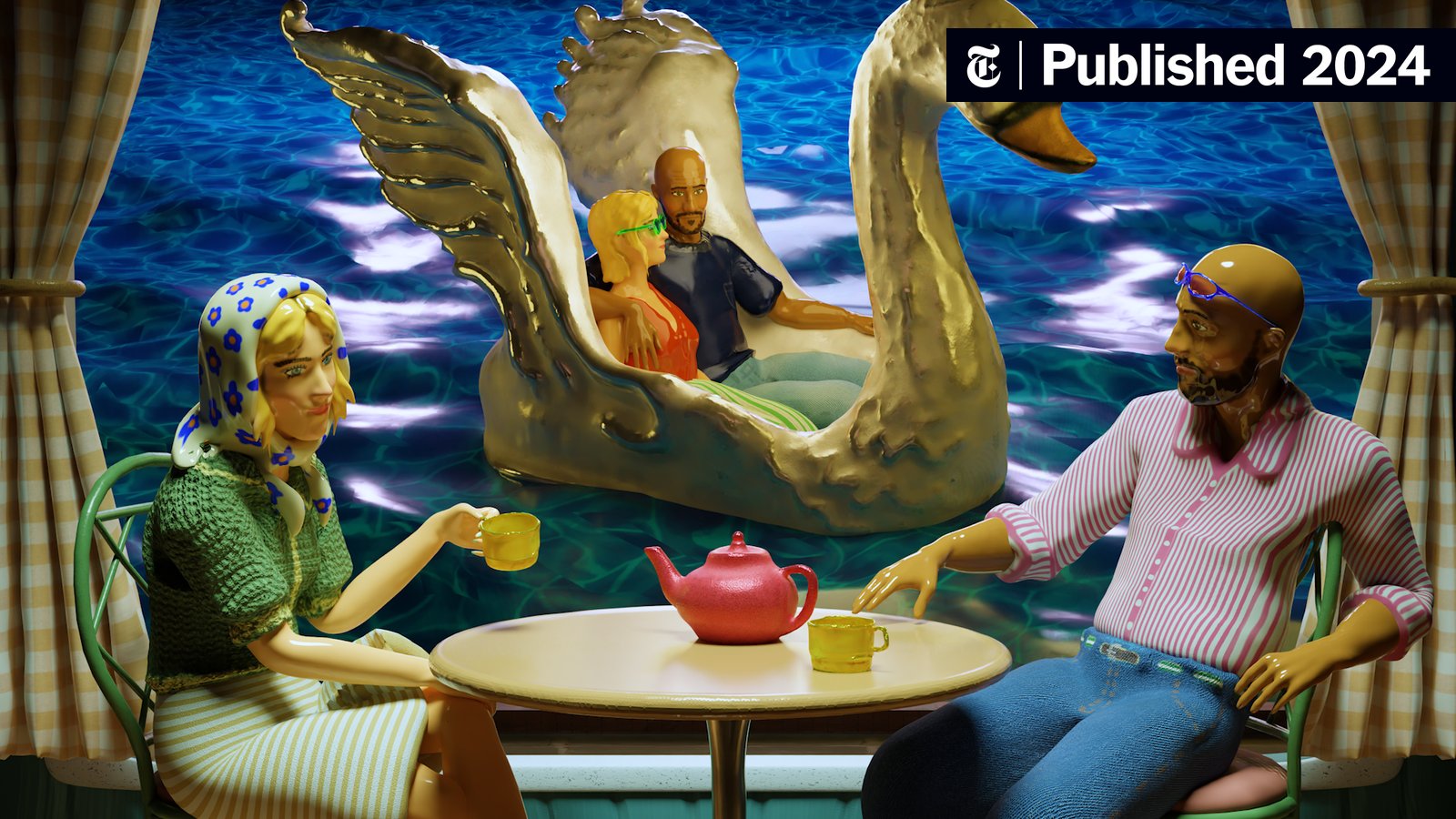 nytimes's tweet card. I challenged ChatGPT to a beach read writing contest. Here are the results.