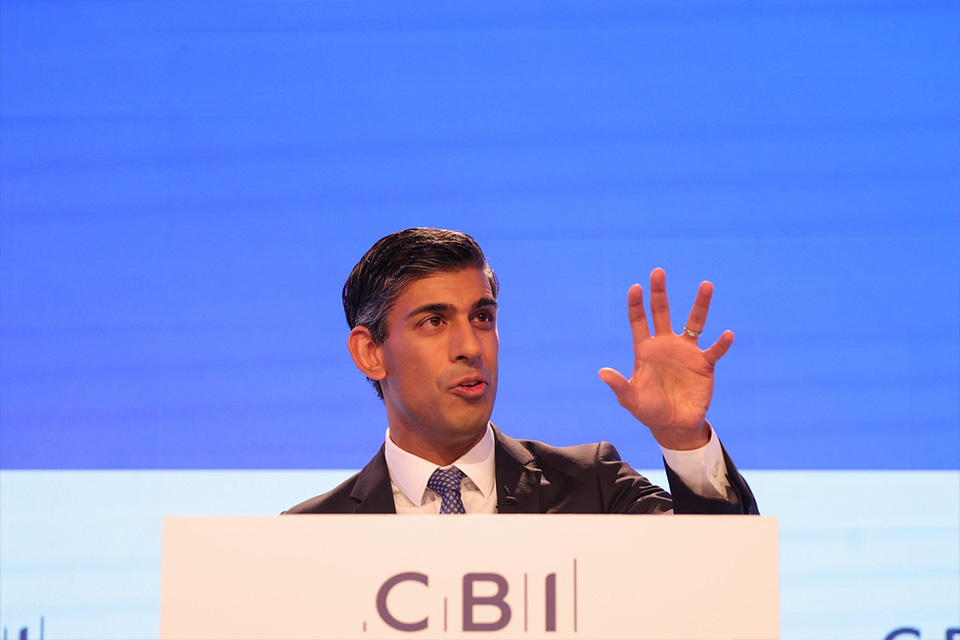 CorrienneP's tweet card. Prime Minister Rishi Sunak addressed the Confederation of British Industry (CBI) conference in Birmingham.