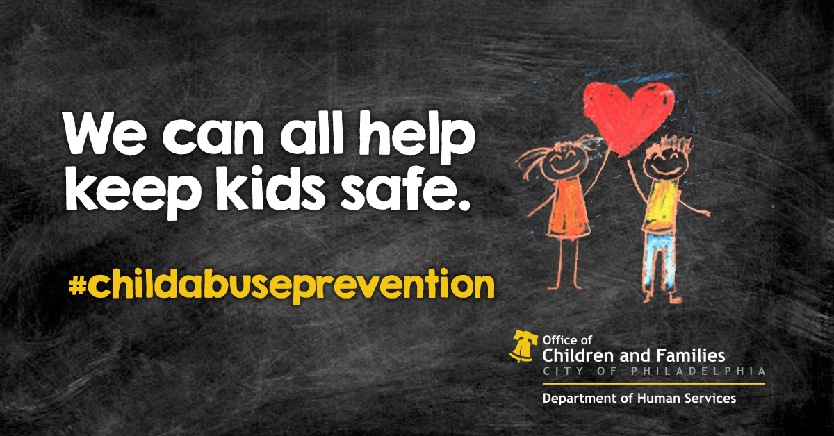 PhiladelphiaGov's tweet card. A Child Abuse Prevention resource guide for Philadelphia. If you suspect child abuse or neglect, call 1-800-932-0313 or 215-683-6100.