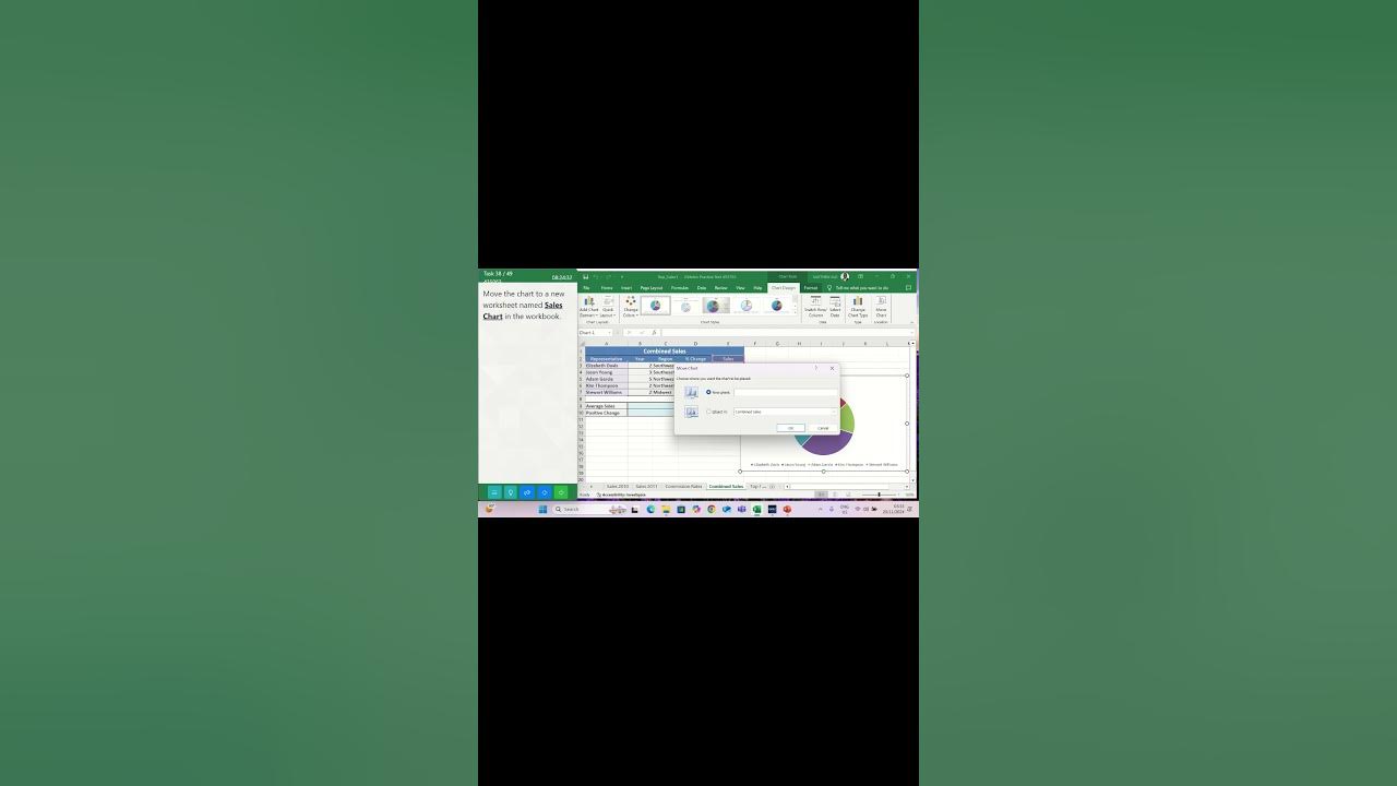 ALLOMAT77's tweet card. Excel Tips: Move Your Chart to a Separate Worksheet (Sales Chart...