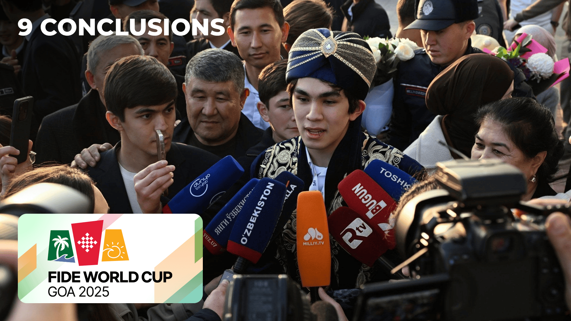 chess24com's tweet card. The 2025 FIDE World Cup is over, with a month of frenetic chess action whittling 206 players down to just one, GM Javokhir Sindarov.