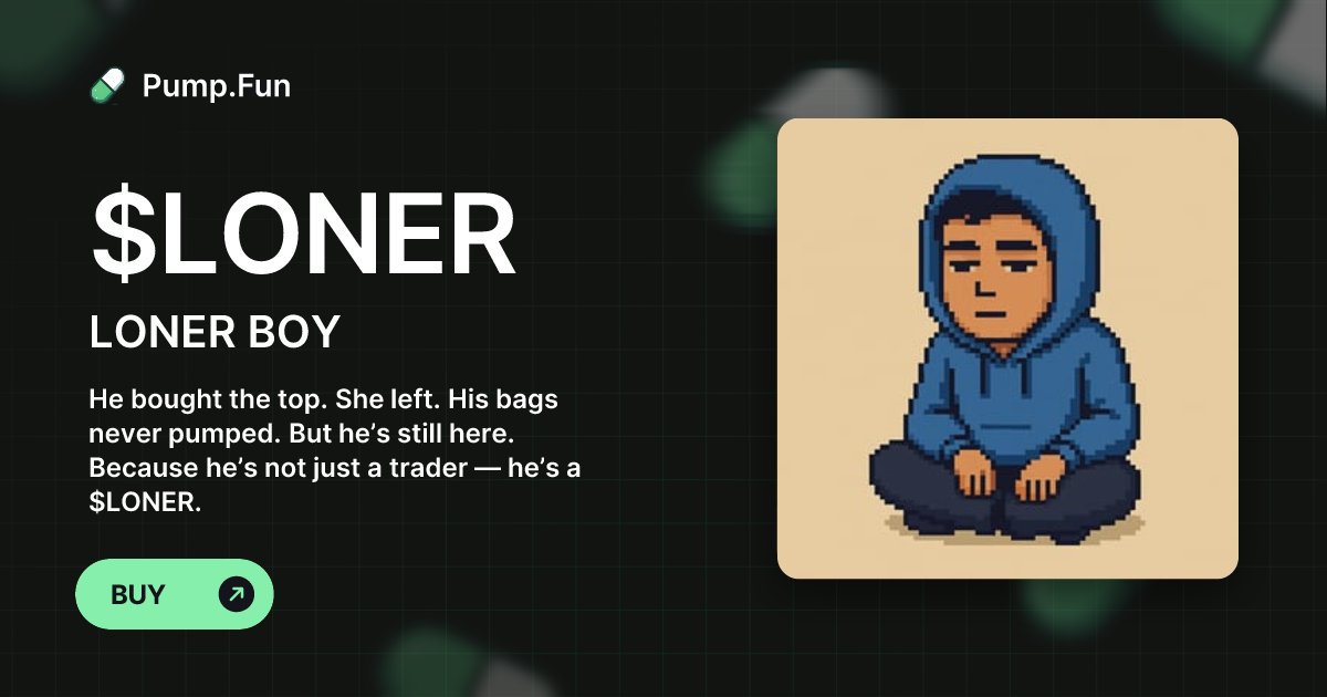 exitliquidity07's tweet card. He bought the top. She left. His bags never pumped. But he’s still here. Because he’s not just a trader — he’s a $LONER.