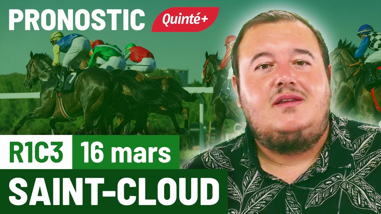 FlashTurf's tweet card. Pronostic PMU Quinté Flash à Saint Cloud, R1C3 du 16 mars 2025