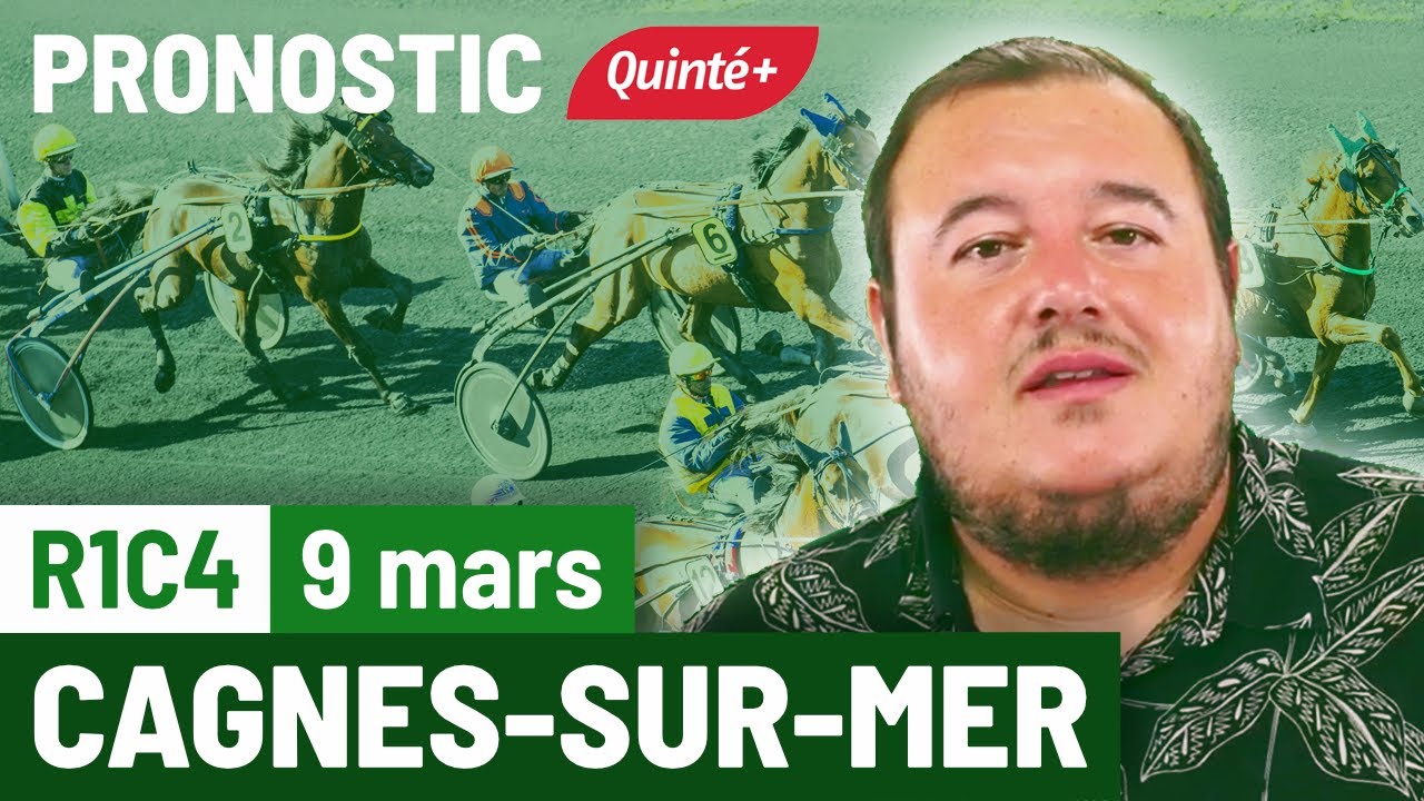 FlashTurf's tweet card. Pronostic PMU Quinté Flash à Cagnes sur Mer, R1C4 du 9 mars 2025