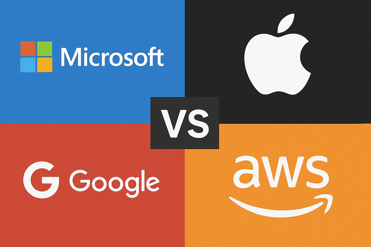 SriniGovind86's tweet card. Microsoft vs Apple vs Google vs Amazon (AWS) The Giants of the Digital Age In today technology era, there are four that rise above the rest Microsoft, Apple, Google and Amazon (via its cloud …