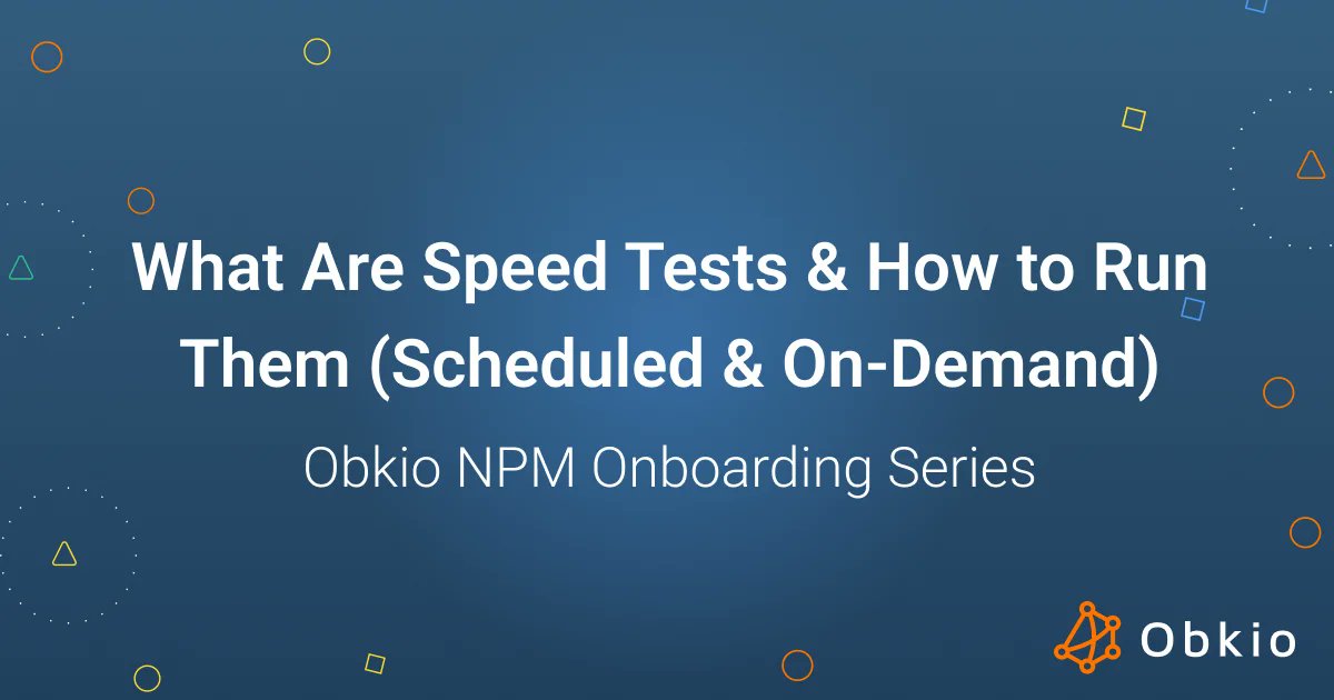 obkio_com's tweet card. What Are Speed Tests & How to Run Them (Scheduled & On-Demand)