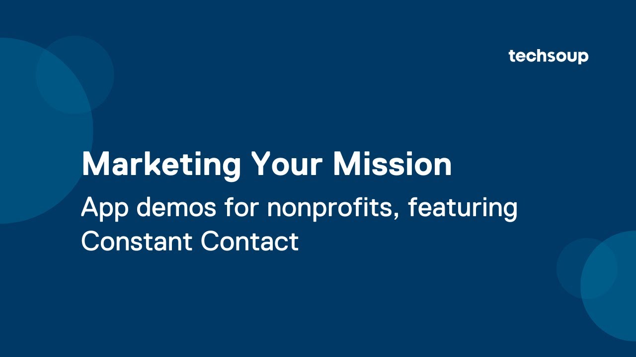 TechSoupConnect's tweet card. Constant Contact Demo - Marketing Your Mission: App Demos for...