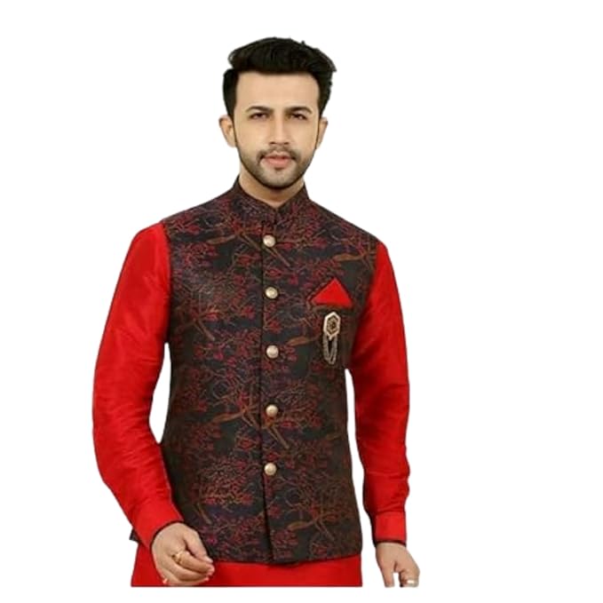 OfferMug's tweet card. Make a bold style statement with the N.B.F Fashion Red Modi Jacket, designed to bring traditional flair and modern sophistication to your wardrobe...