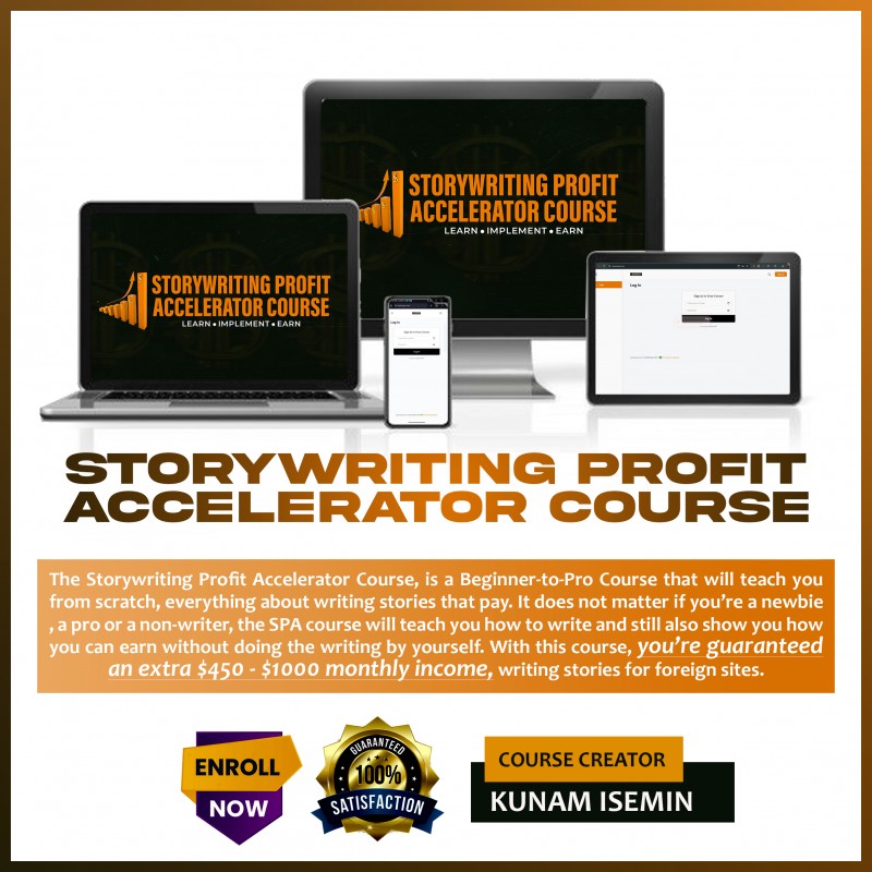 Kunam_Isemin's tweet card. The Storywriting Profit Accelerator (SPA) Course is a beginner-to-pro course that will teach you from scratch everything about writing stories that pay. It does not matter if you’re a newbie, a pro,...