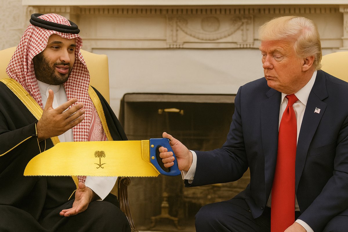 DuffelBlog's tweet card. Kingdom's sharp diplomatic gesture cuts through red tape and flesh