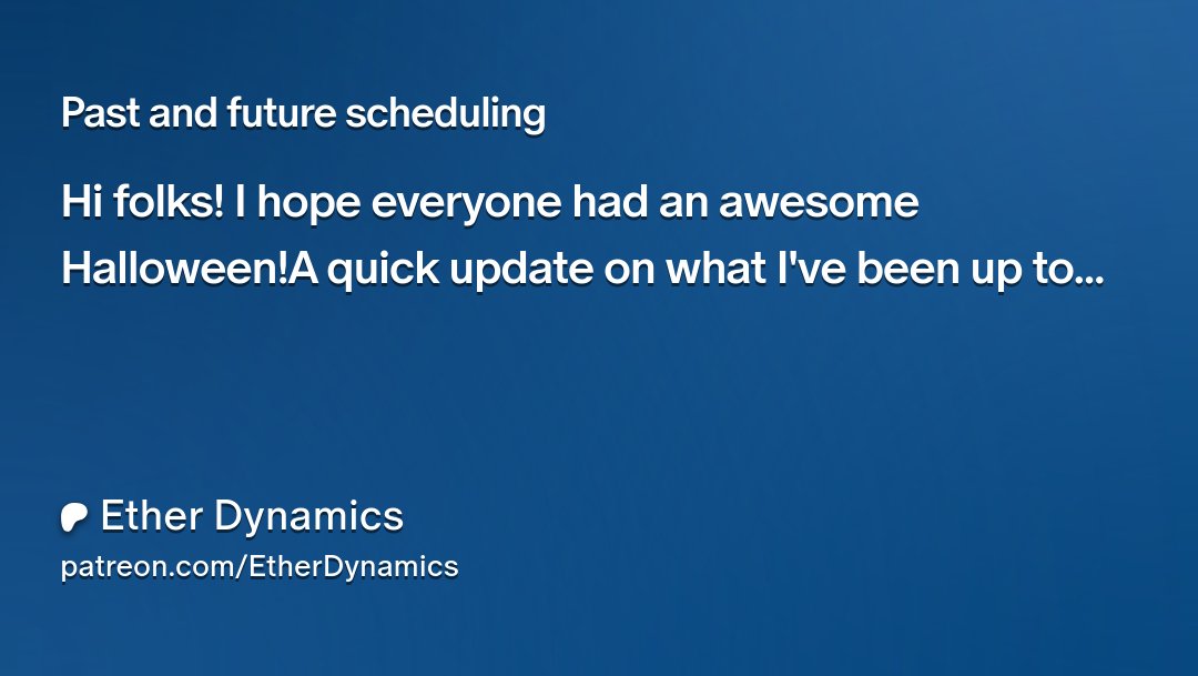 EtherDynamics's tweet card. Get more from Ether Dynamics on Patreon