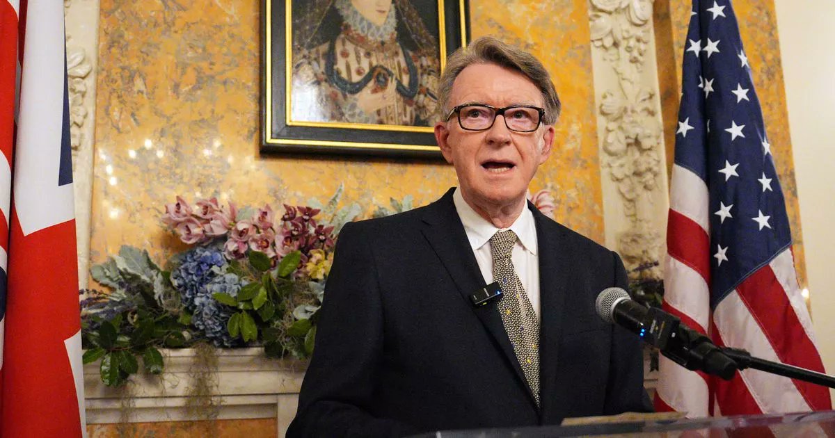 andygspence's tweet card. Councillors unanimously passed a motion after he was removed as the UK's ambassador to the United States over correspondence with sex offender Jeffrey Epstein