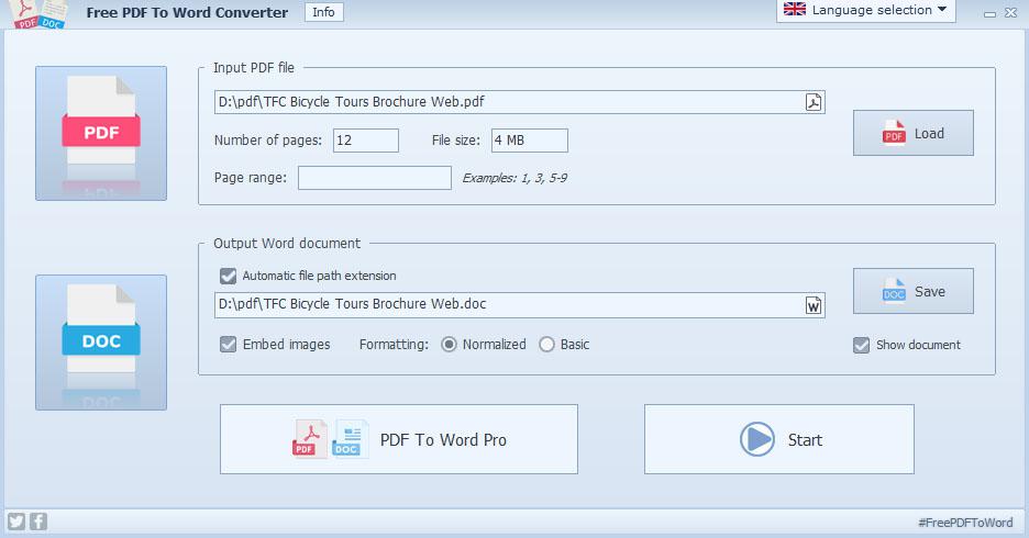 fmcoders's tweet card. Free PDF to Word converting application.